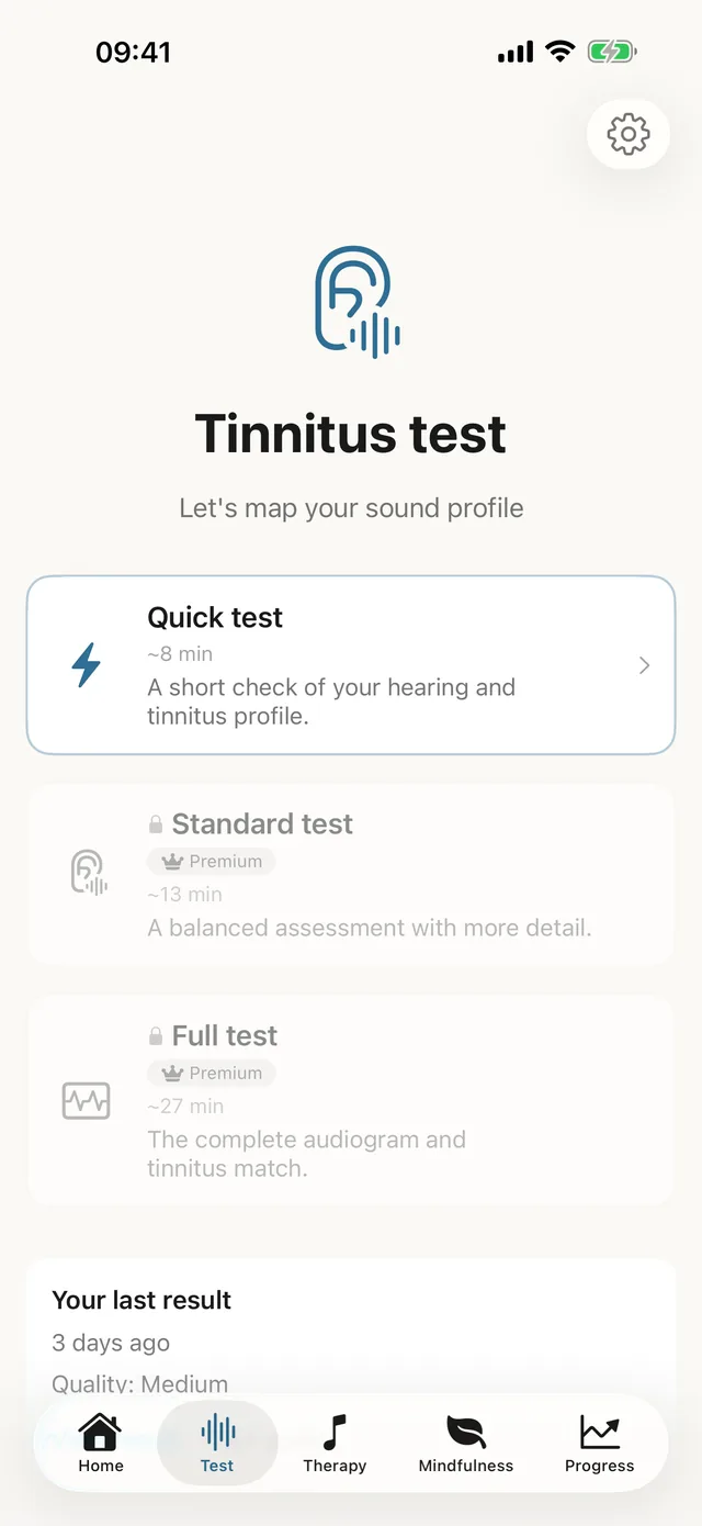 Tinnitus Haven hearing test